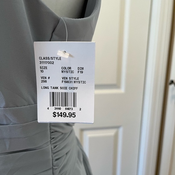 Long Chifon Surplice Tank Dress in Mystic - Picture 4 of 7